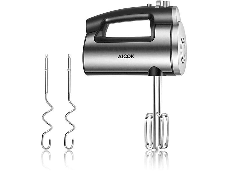 AICOK Hand Mixer Handmixer Silber/Grau (300 Watt)