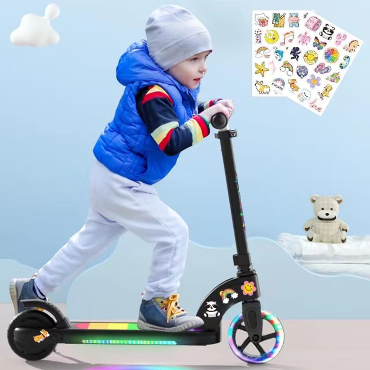 E-Roller (5,5 PROSCENIC Elektro-Kinderroller Zoll, rosa)