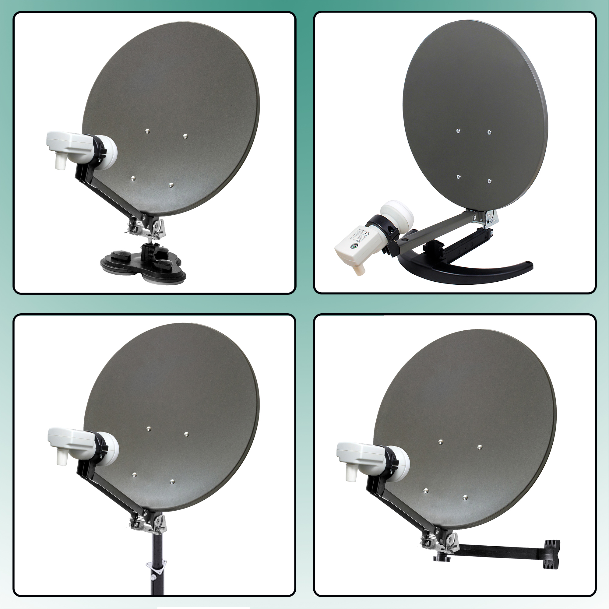 cm LNB Set & HD Receiver HD XORO XORO 38,5 Satellitenantenne Anlage Full MCA inkl. Single DVB-S2 38 SAT Camping