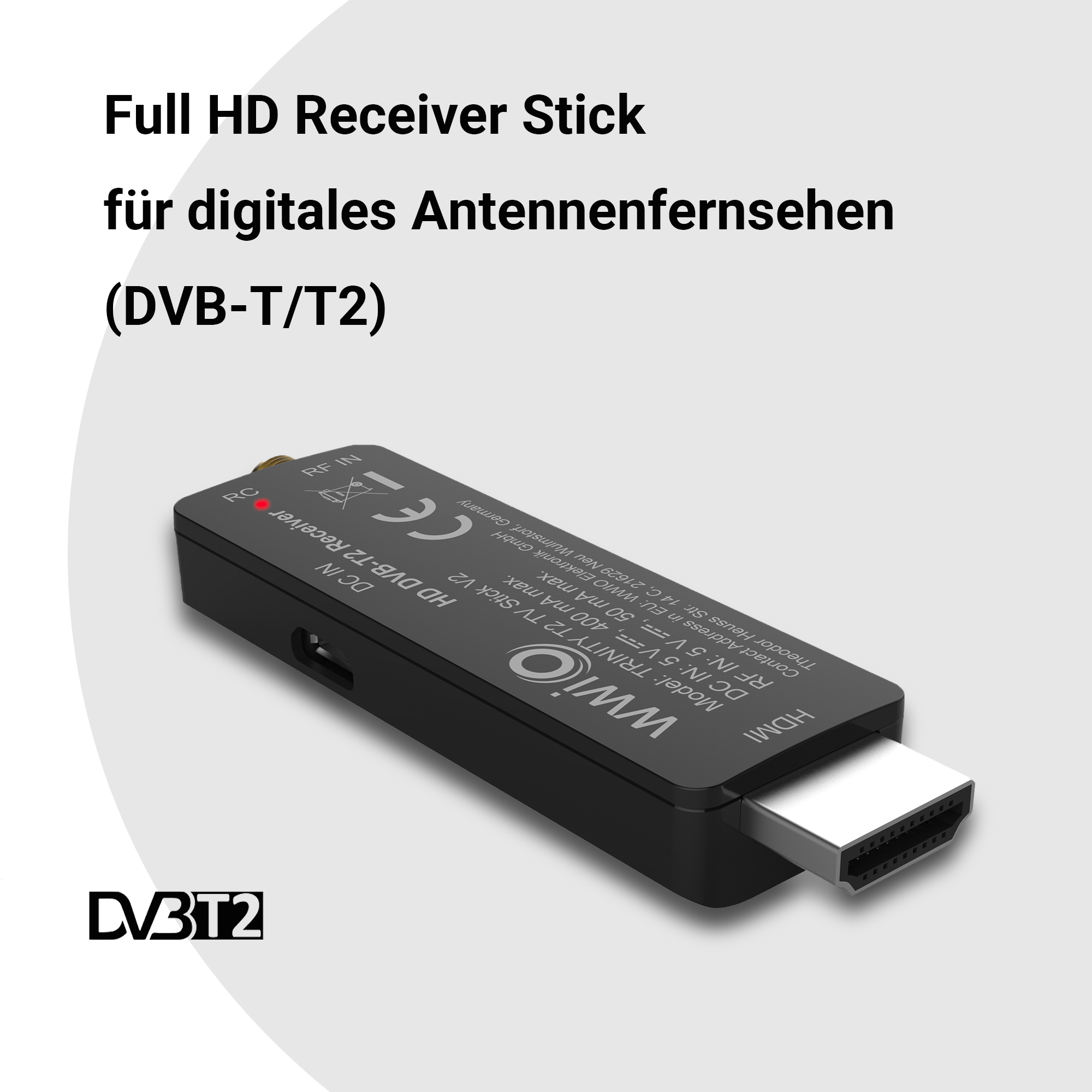 WWIO WWIO TRINITY T2 TV bis Kompakter FULL 1 1920x1080 DVB-T2 RCU HD Stick Stick Receiver in Receiver Auflösung 2 DVB-T2