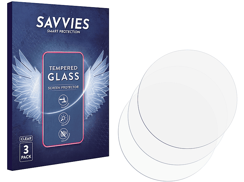 SAVVIES 3x 9H klares Schutzglas(für Polar Grit X)