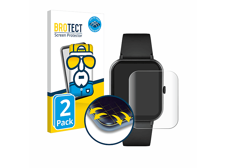 BROTECT 2x Flex Full-Cover 3D Curved Schutzfolie(für Reflex Active Series 23) | Smartwatch Schutzfolien & Gläser