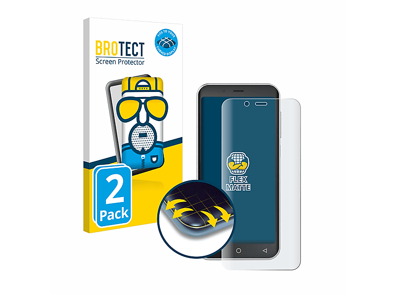 BROTECT 2x Flex Full-Cover 5 Emporia Smart Schutzfolie(für Curved 3D matt Mini)