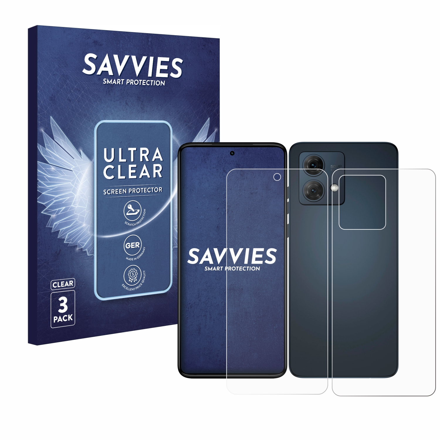 SAVVIES 6x klare Schutzfolie(für Motorola G84) Moto