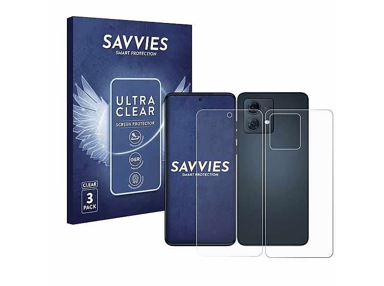 SAVVIES 6x klare Schutzfolie(für Motorola G84) Moto