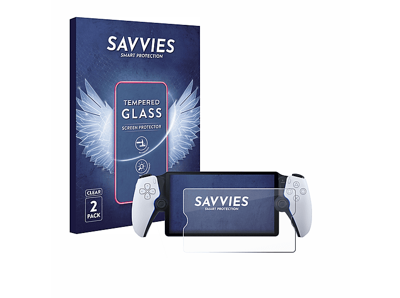 SAVVIES 9H klares Sony Playstation 2x Portal) Schutzglas(für