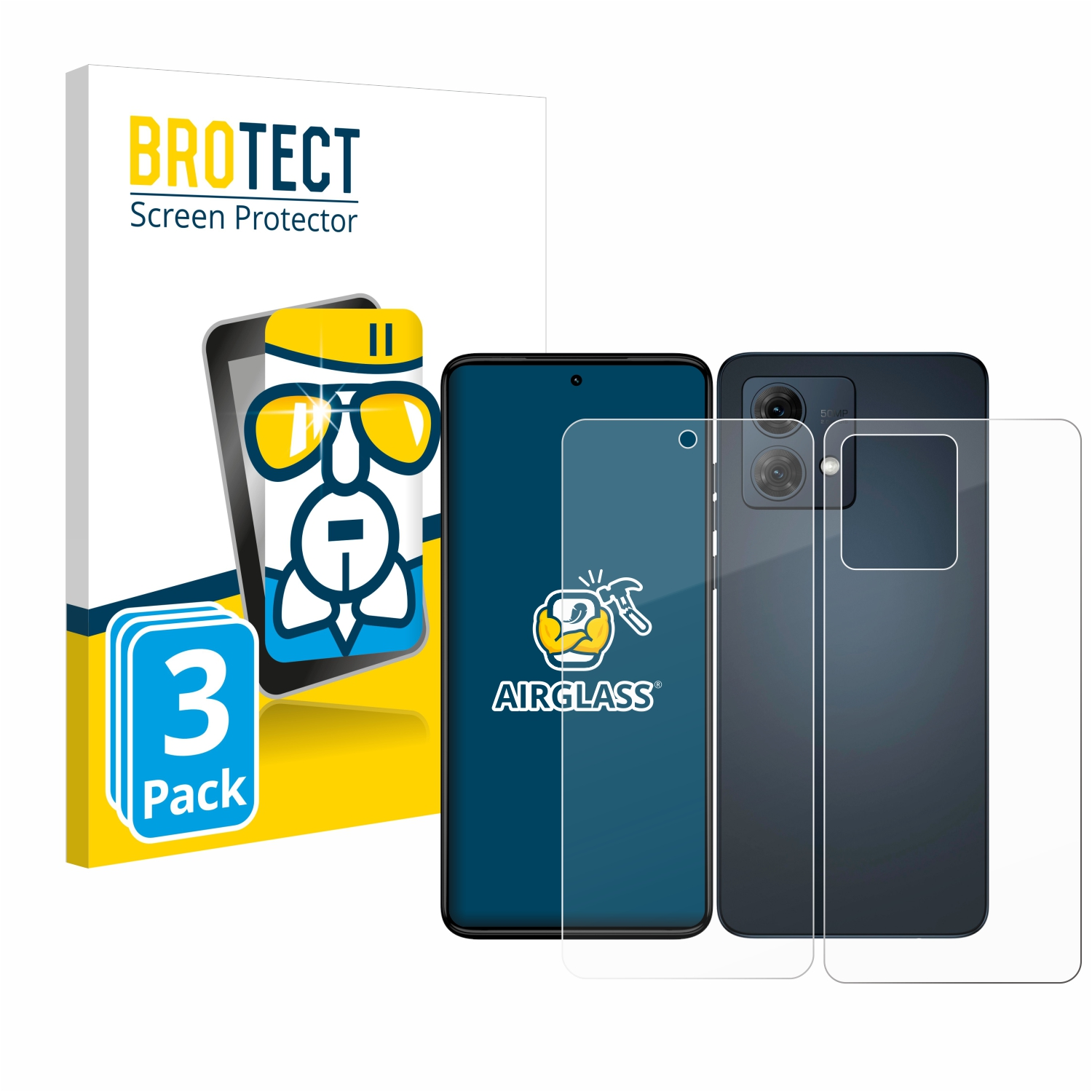 BROTECT 3x Airglass Motorola Schutzfolie(für Moto G84) klare