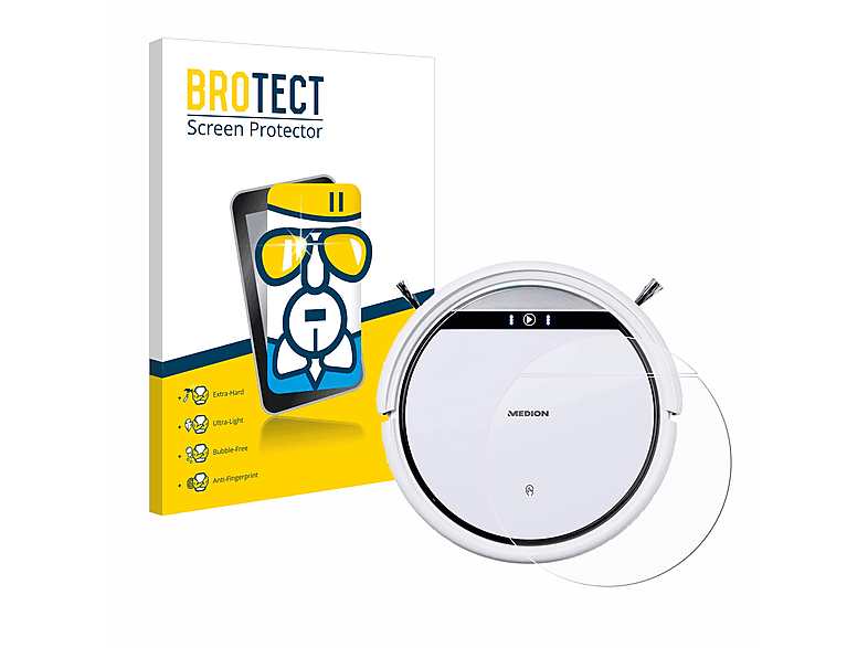 BROTECT Airglass klare Schutzfolie(für MEDION Robot  Vacuum Cleaner MD 18510 E32)