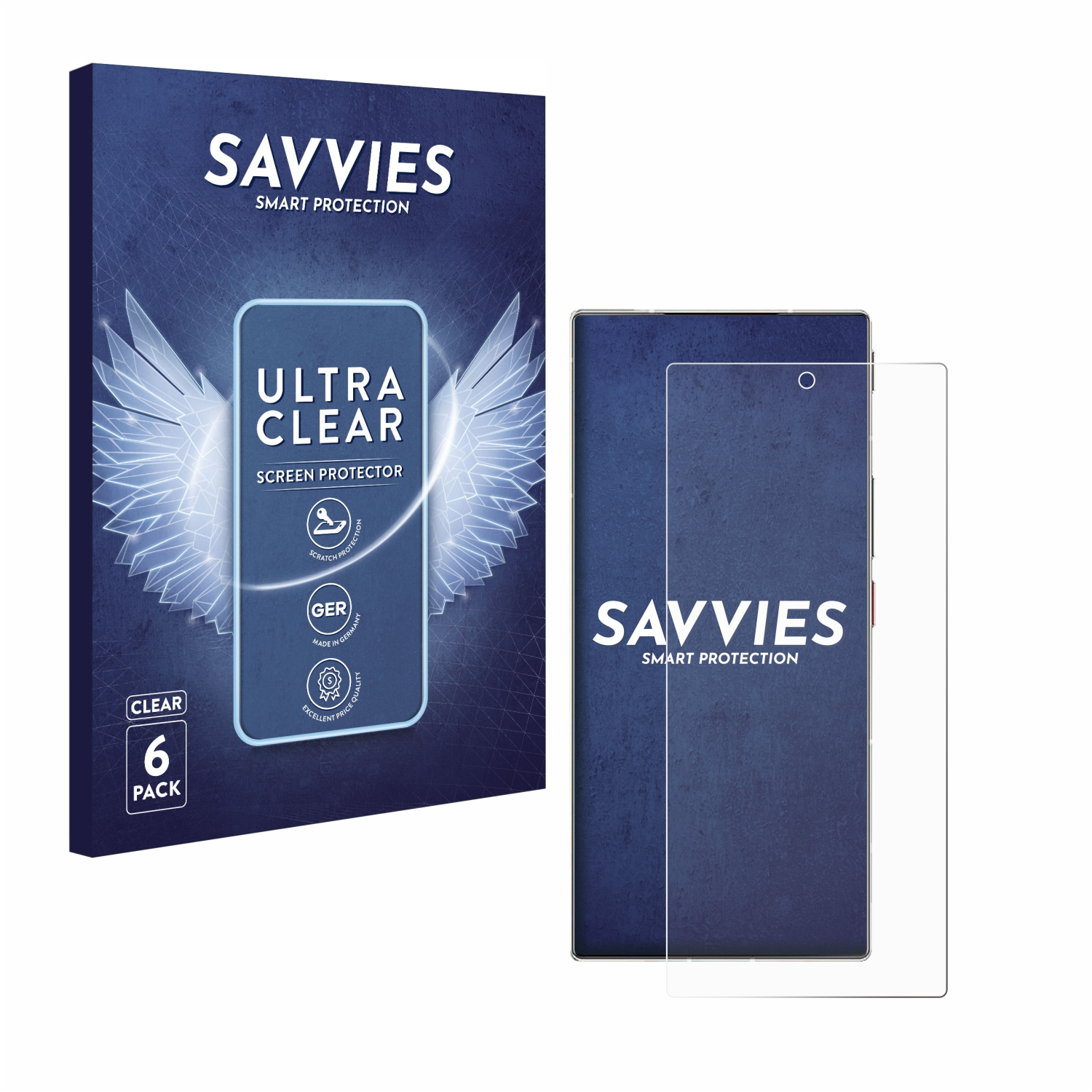 SAVVIES 6x klare Schutzfolie(für ZTE Z50 Nubia Ultra)