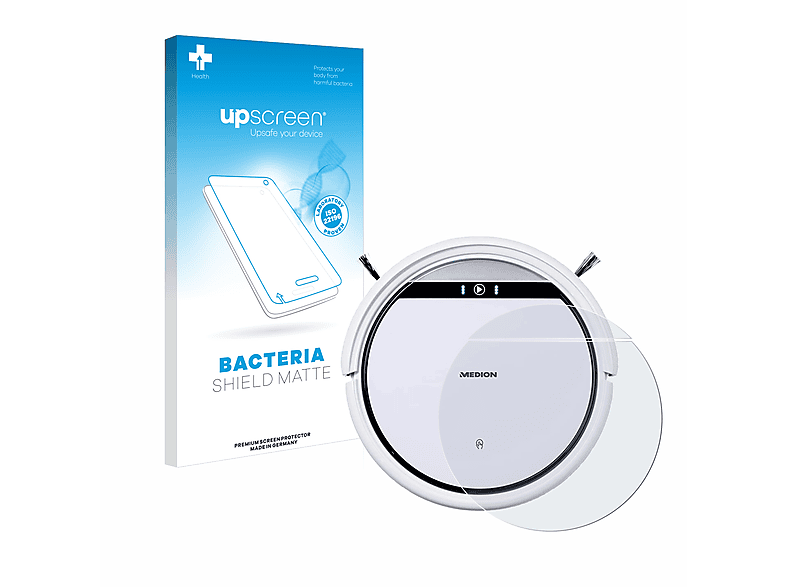 UPSCREEN antibakteriell entspiegelt matte Schutzfolie(für MEDION Robot  Vacuum Cleaner MD 18510 E32)