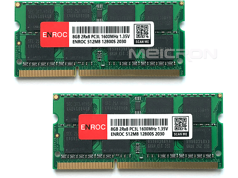 ENROC ERC400 16GB (2x8GB) DDR3L 1600 MHz SO-DIMM RAM Kit Arbeitsspeicher 16 GB DDR3L
