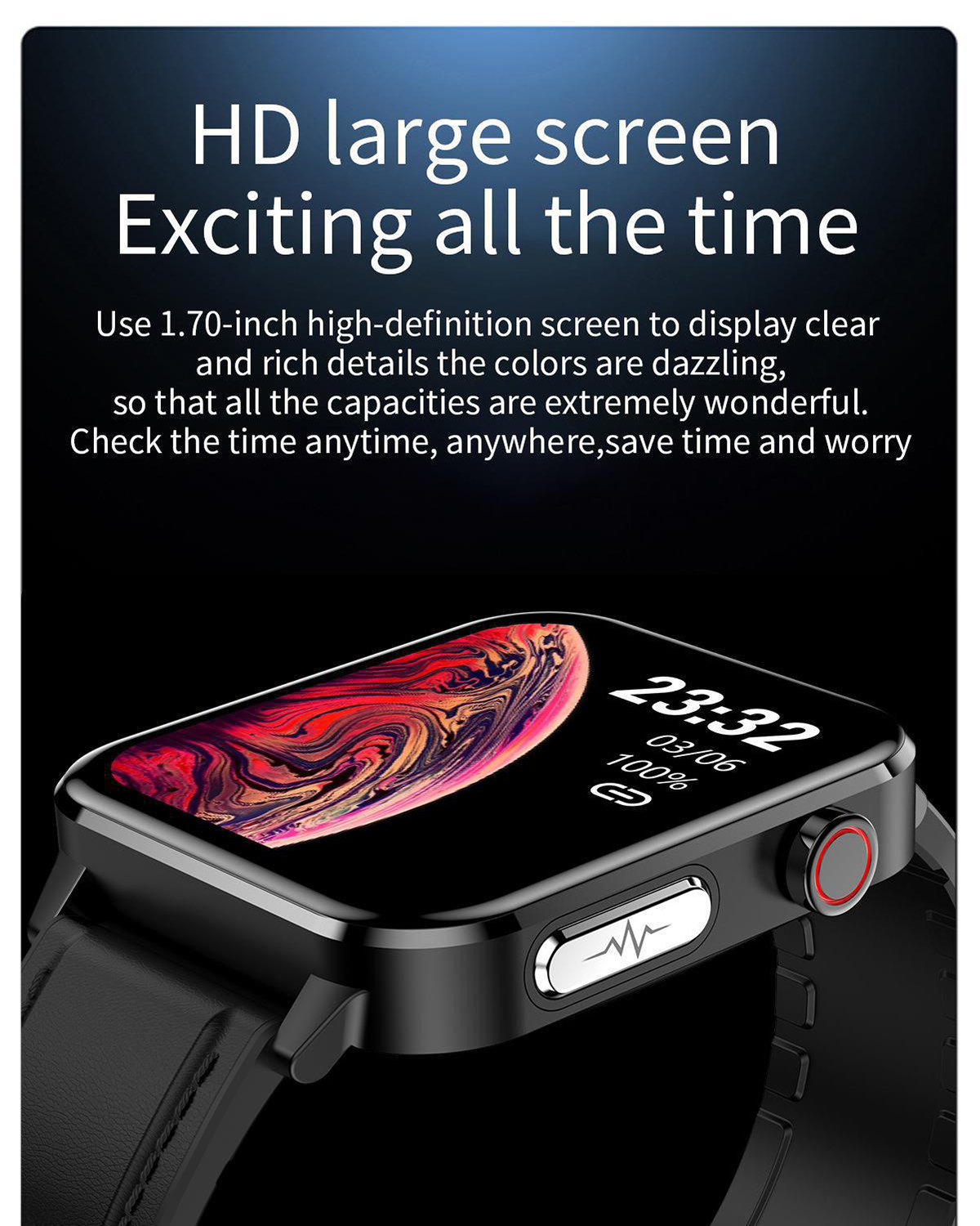BRIGHTAKE Ultralange Akkulaufzeit! Die Smartwatch, Leben Rot Ihr Silikon, verändert Smartwatch die