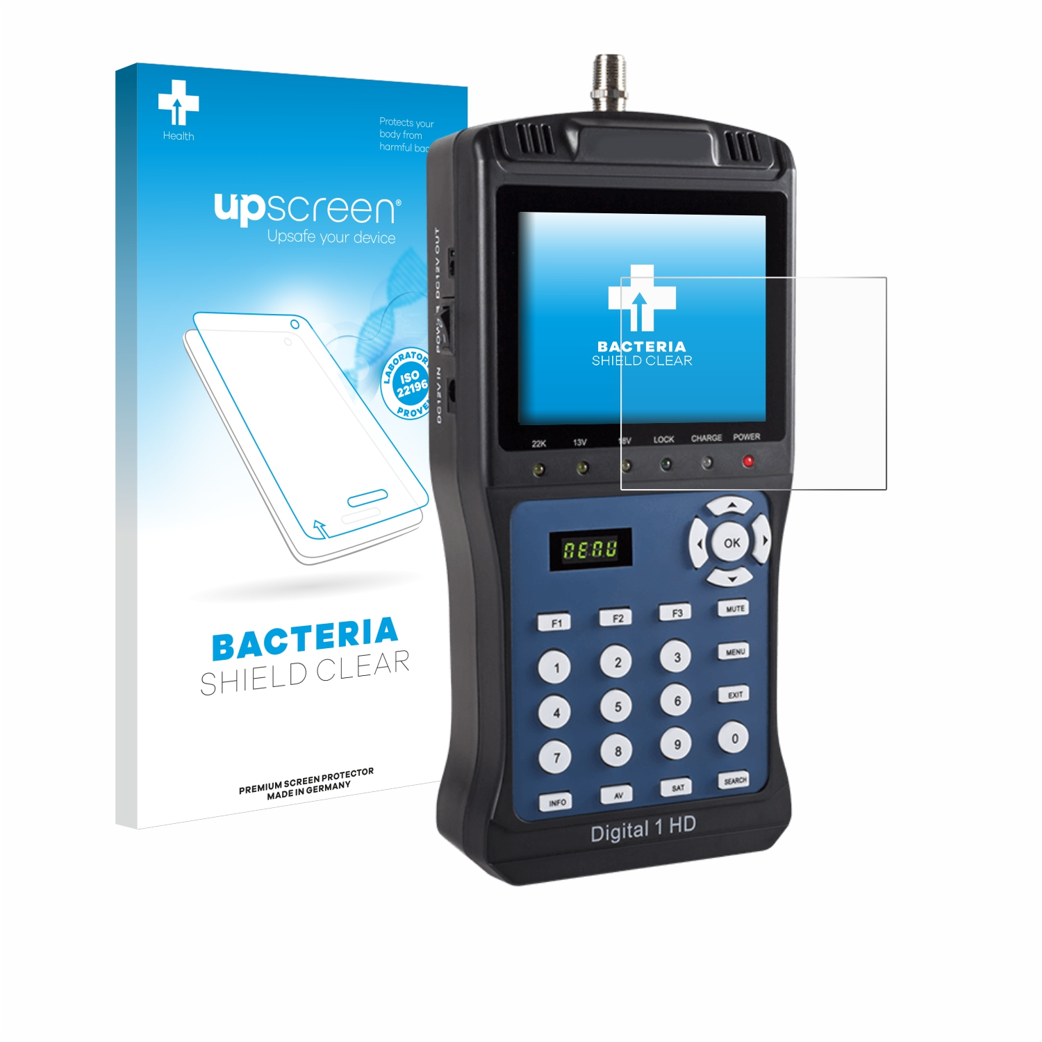 HD) Satmessgerät klare UPSCREEN Digital 1 antibakteriell Schutzfolie(für Megasat