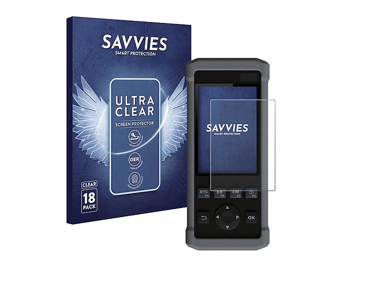 SAVVIES 18x klare Schutzfolie(für Launch Creader Series 5)