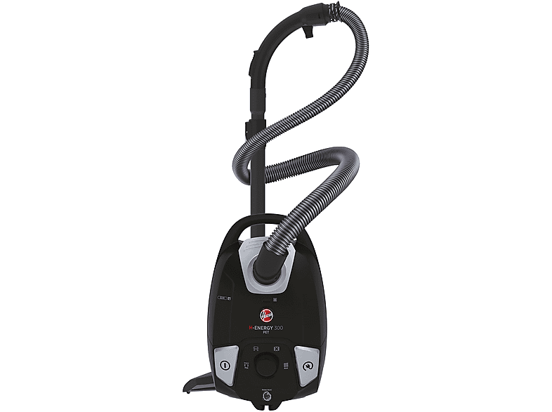 HOOVER HE320PET 011 Trommel-Vakuum Bodenstaubsauger, maximale Leistung: 850 Watt, Luxor Schwarz- Tech Grau)