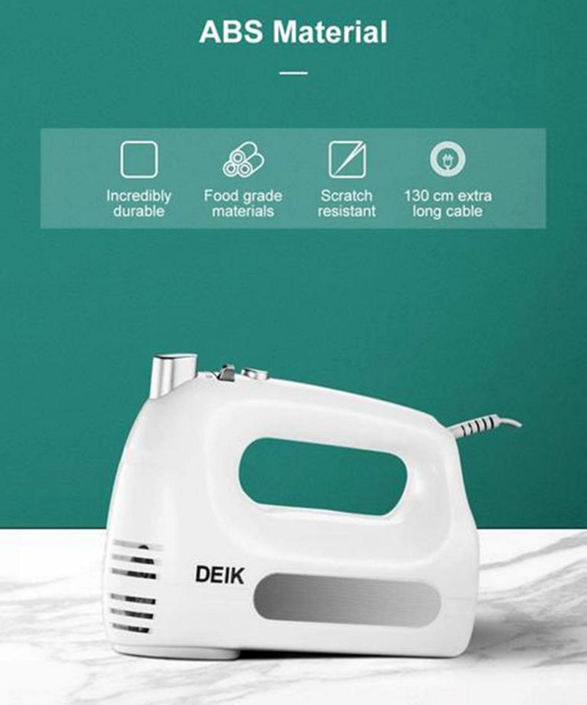 DEIK Hand Mixer Handmixer (300 Watt) Weiß