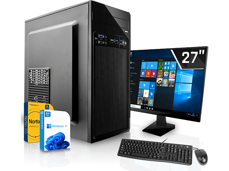 SYSTEMTREFF Office Komplett Intel Nvidia 512 Geforce RAM, 16 Prozessor, GB PC GB 2GB, Core GT SSD, GB 2 710 mit i3-10100F Komplett i3-10100F