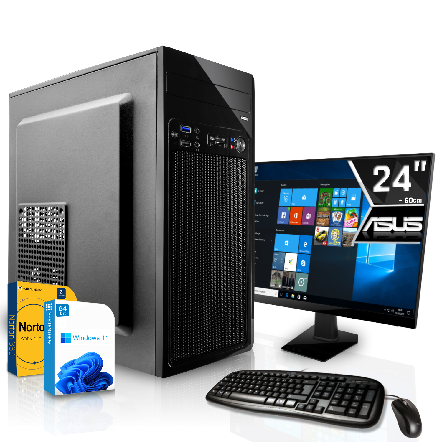 1030 Office Geforce Intel i3-10100 2 1000 mit GB GT i3-10100, Nvidia 16 Komplett Komplett GB 2GB, Prozessor, RAM, mSSD, GB PC SYSTEMTREFF Core