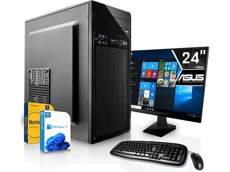 SYSTEMTREFF Office Komplett AMD Ryzen 5 PRO 4650G, Komplett PC mit PRO 4650G Prozessor, 8 GB RAM, 512 GB mSSD, 0 GB, AMD Radeon RX Vega - 7 Core, 4 GB