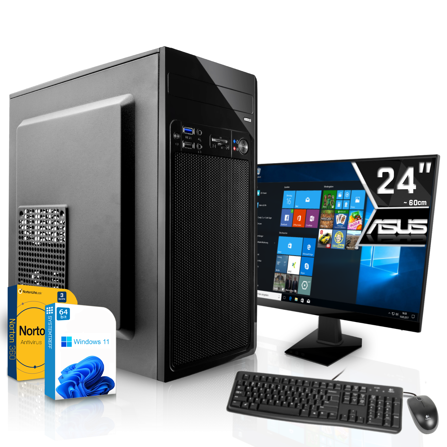 SYSTEMTREFF Office Komplett Intel 1000 mSSD, Core i3-13100, GB GB UHD Intel 64 Graphics i3-13100 Prozessor, 16 730, Komplett RAM, PC GB mit