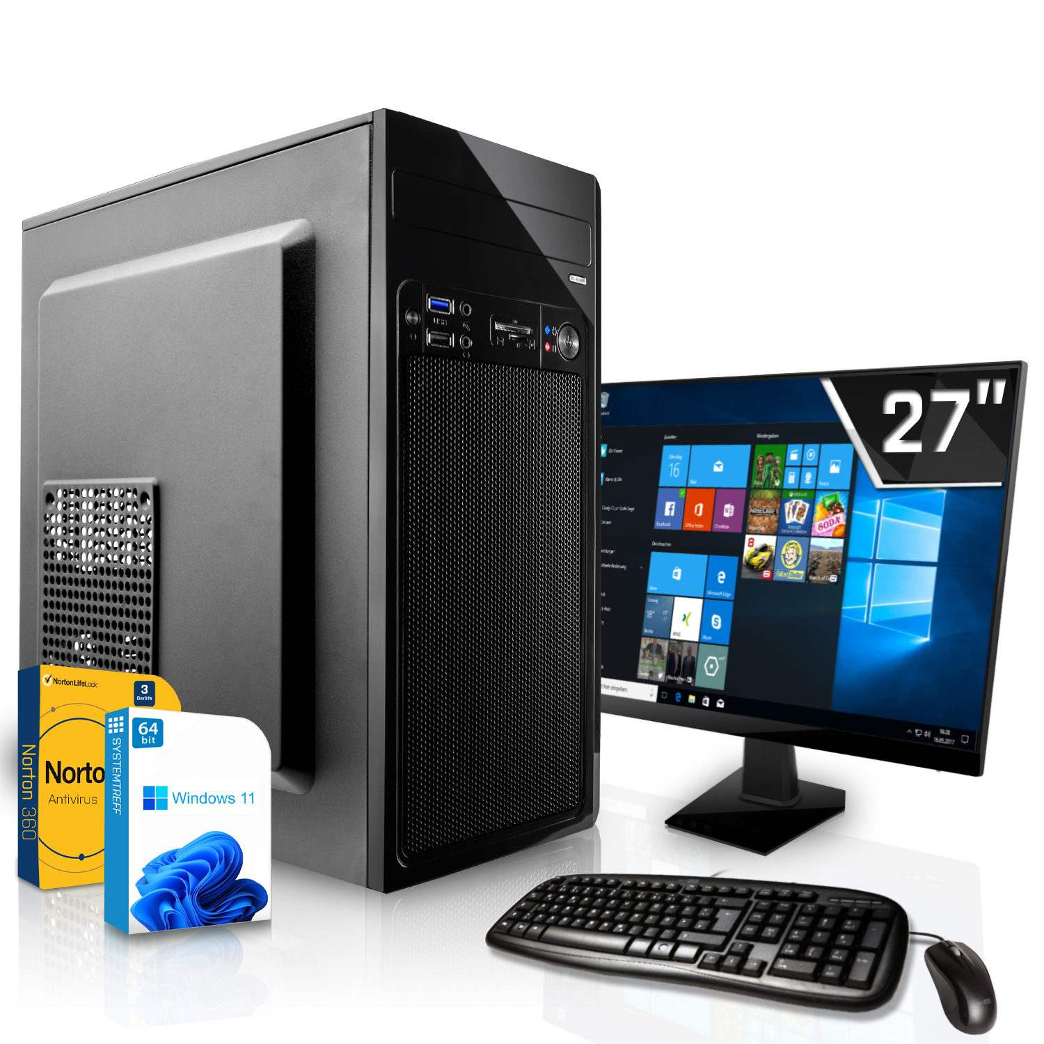 SYSTEMTREFF Office Komplett Intel Core Komplett 710 RAM, PC 512 mSSD, Geforce GB mit Nvidia 2 16 GB GB 2GB, Prozessor, GT i3-13100F i3-13100F