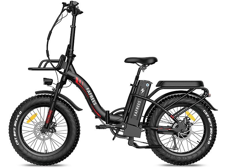 All E-bike Bike F20 FAFREES Terrain (Laufradgröße: Max Unisex-Rad, (ATB) 20 Zoll, Schwarz)