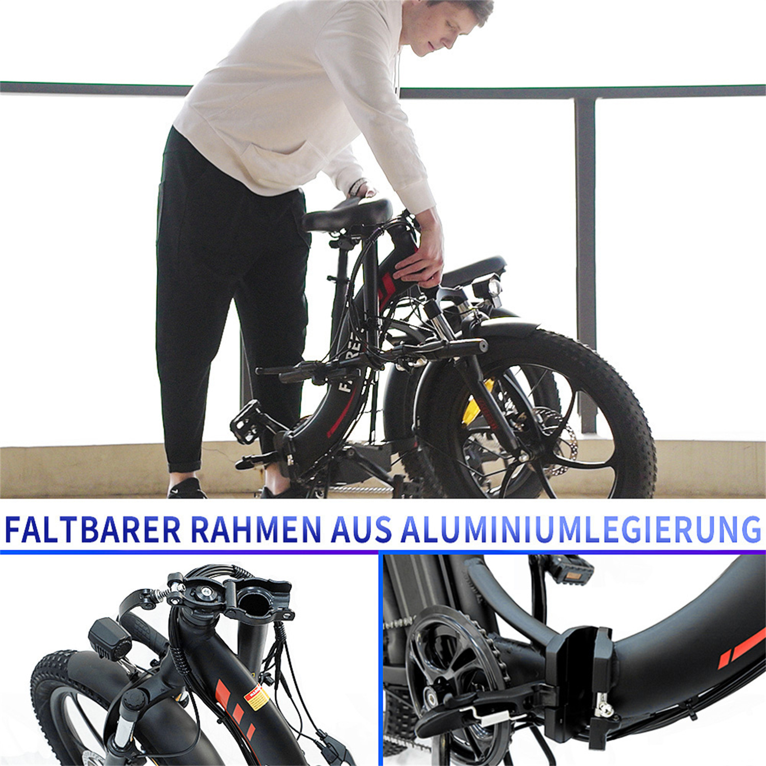 20 Zoll, Terrain Bike FAFREES All (Laufradgröße: Unisex-Rad, (ATB) F20 E-bike Schwarz)