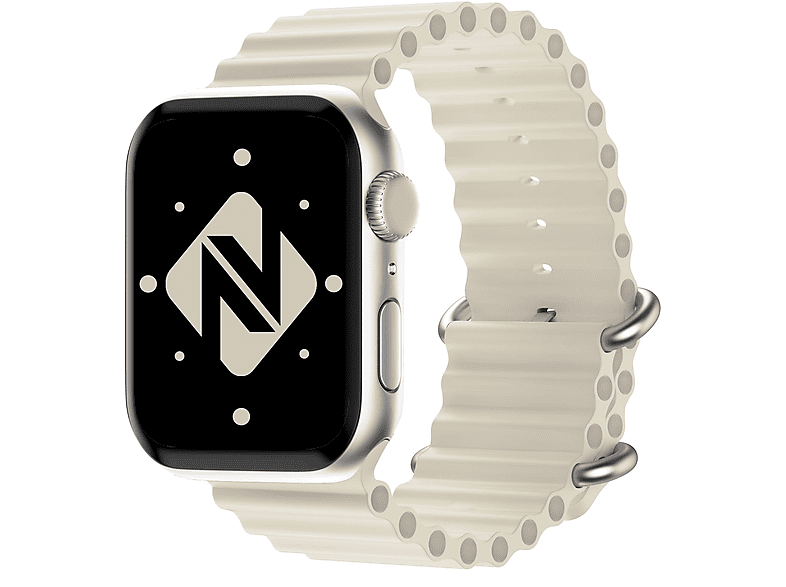 NALIA Smartwatch Sport-Armband Ocean, Ersatzarmband, Apple, Apple Watch 38mm/40mm/41mm, Beige