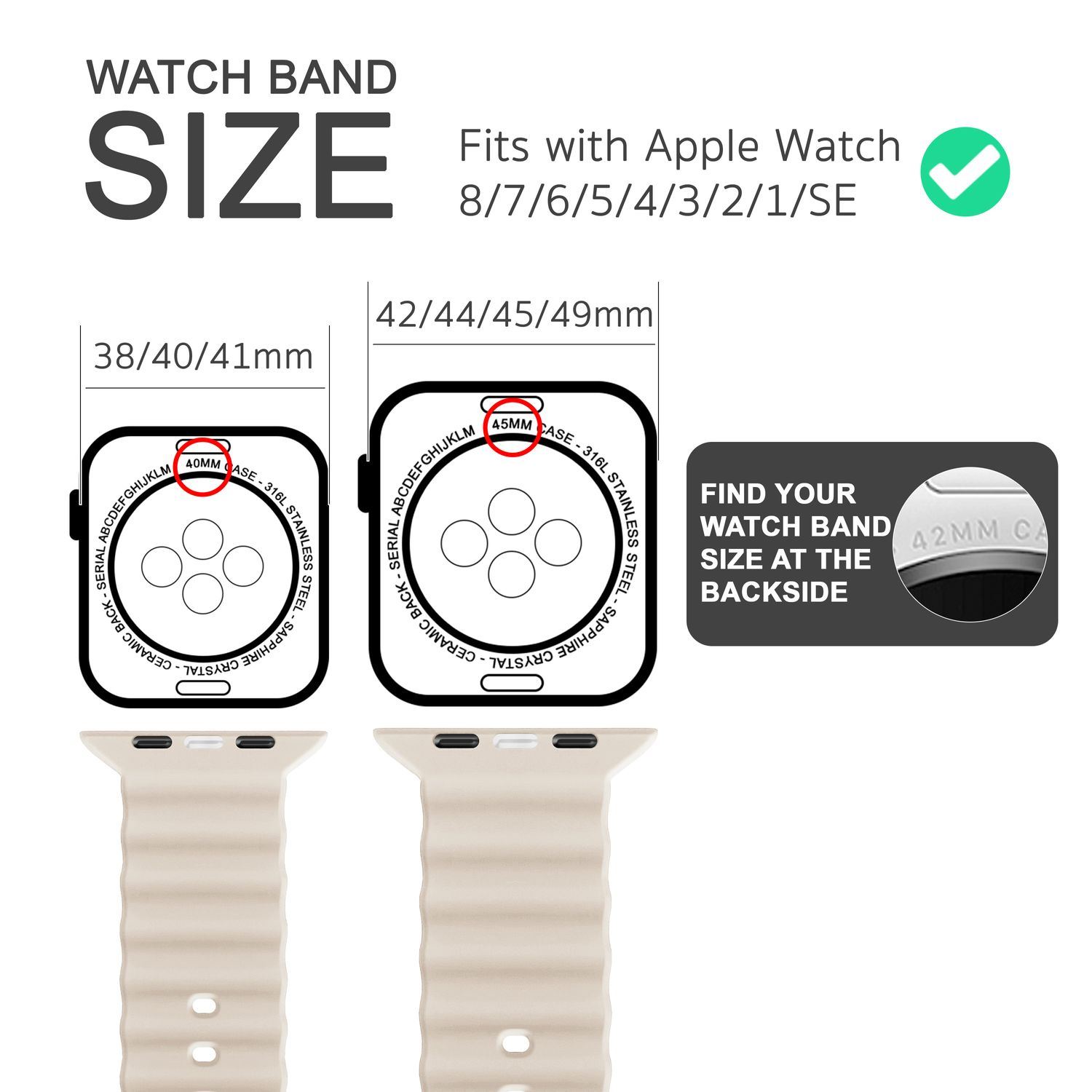 Apple, Ocean, Sport-Armband NALIA Watch Smartwatch Beige Apple 38mm/40mm/41mm, Ersatzarmband,