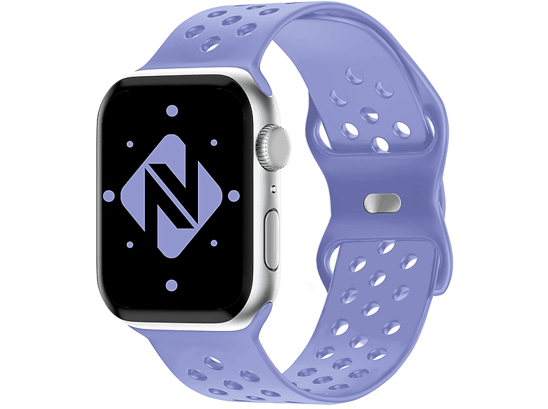 NALIA Smartwatch Armband Loch-Optik, Ersatzarmband, Apple, Apple Watch 38mm/40mm/41mm, Lavendel | Smartwatch Armbänder