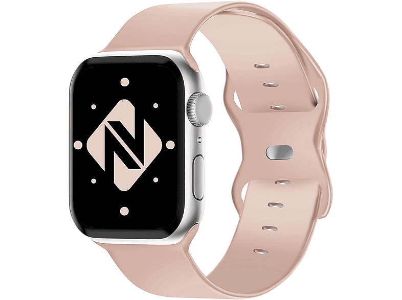 NALIA Ersatzarmband, Pink Apple, Silikon 38mm/40mm/41mm, Smartwatch Watch Apple Armband,
