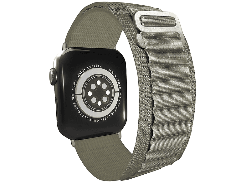 NALIA Alpine Nylon Wechselarmband, Ersatzarmband, Apple, Apple Watch 42mm/44mm/45mm/49mm, Grün
