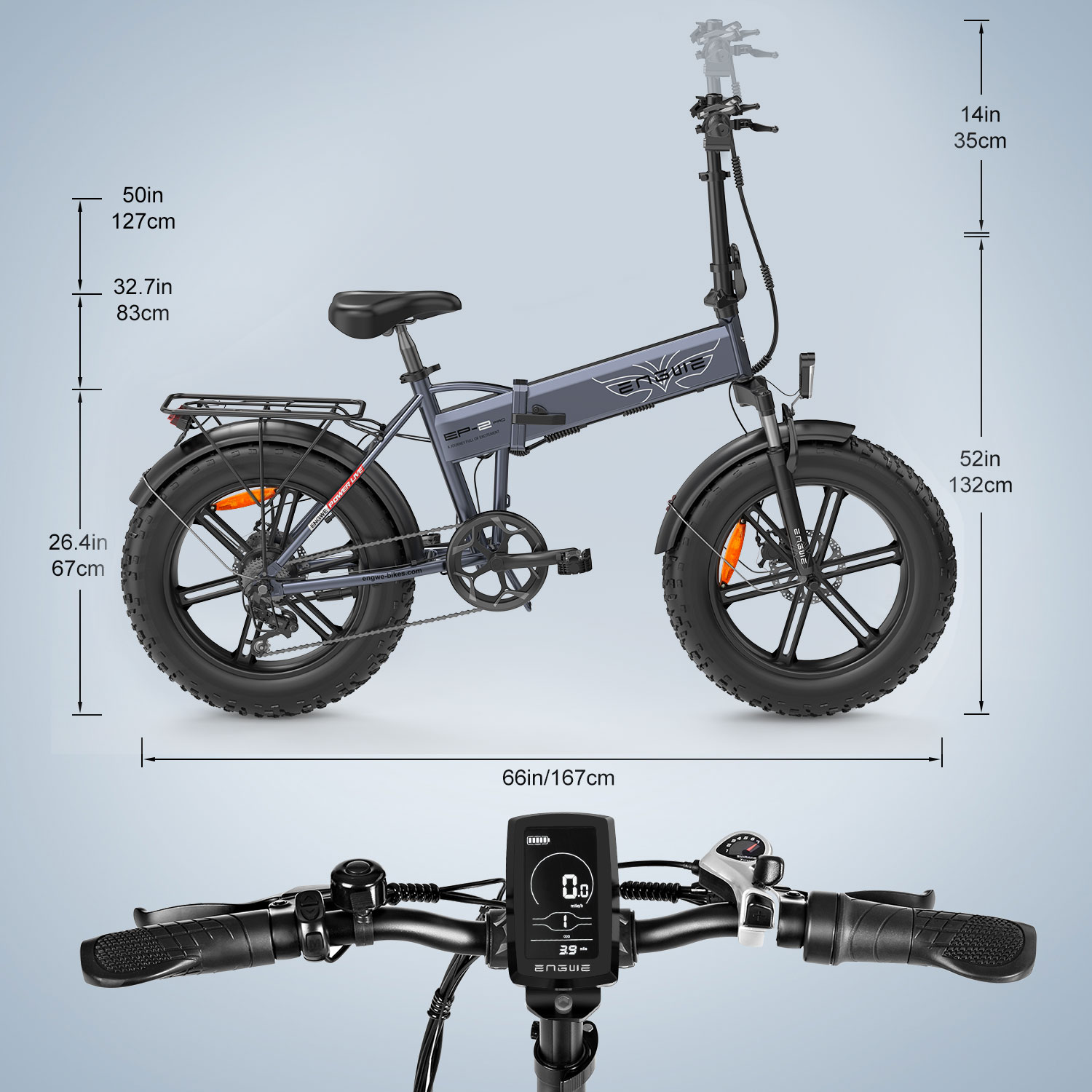 ENGWE EP-2PRO (ATB) Terrain Zoll, E-bike schwarz) (Laufradgröße: Bike 20 Unisex-Rad, All
