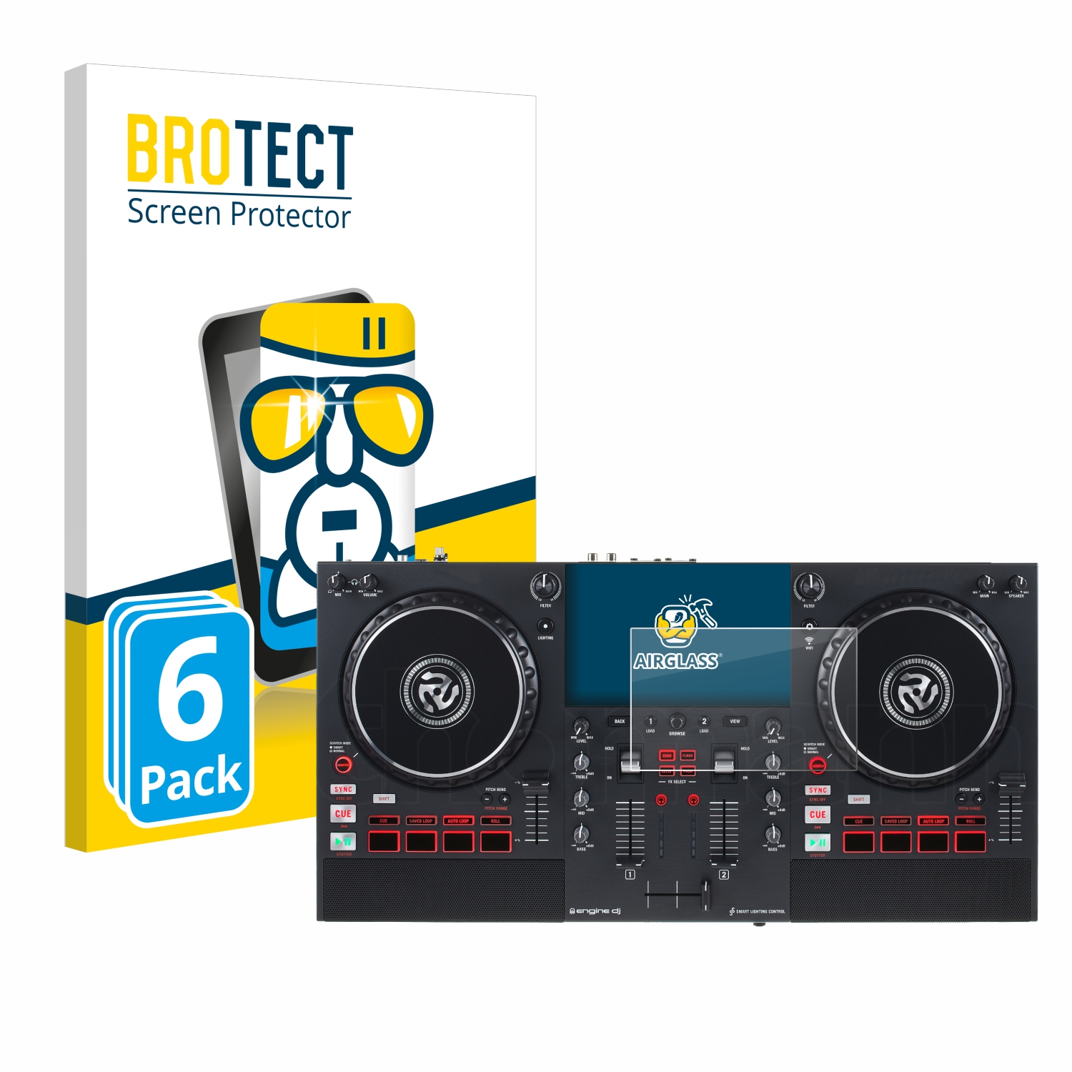 BROTECT 6x Airglass klare Mixstream Pro+) Schutzfolie(für Numark