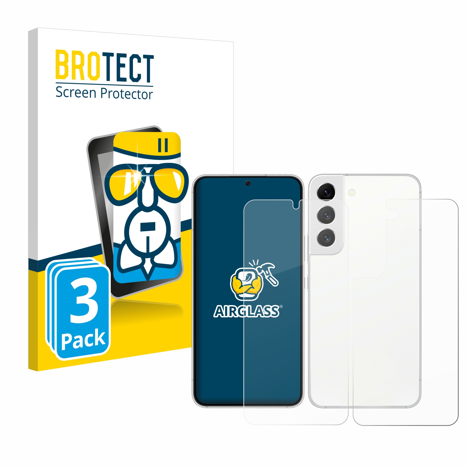 BROTECT 3x Airglass Edition) Samsung Enterprise klare Schutzfolie(für S22 Galaxy