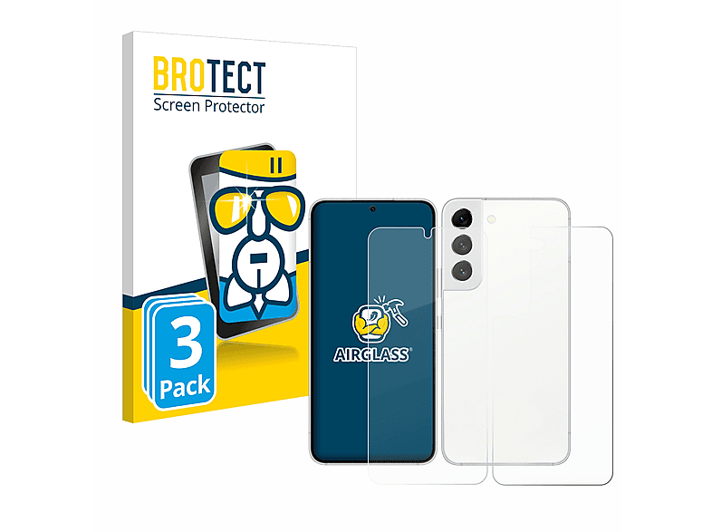 BROTECT 3x Airglass klare Schutzfolie(für Samsung Galaxy S22 Enterprise Edition)