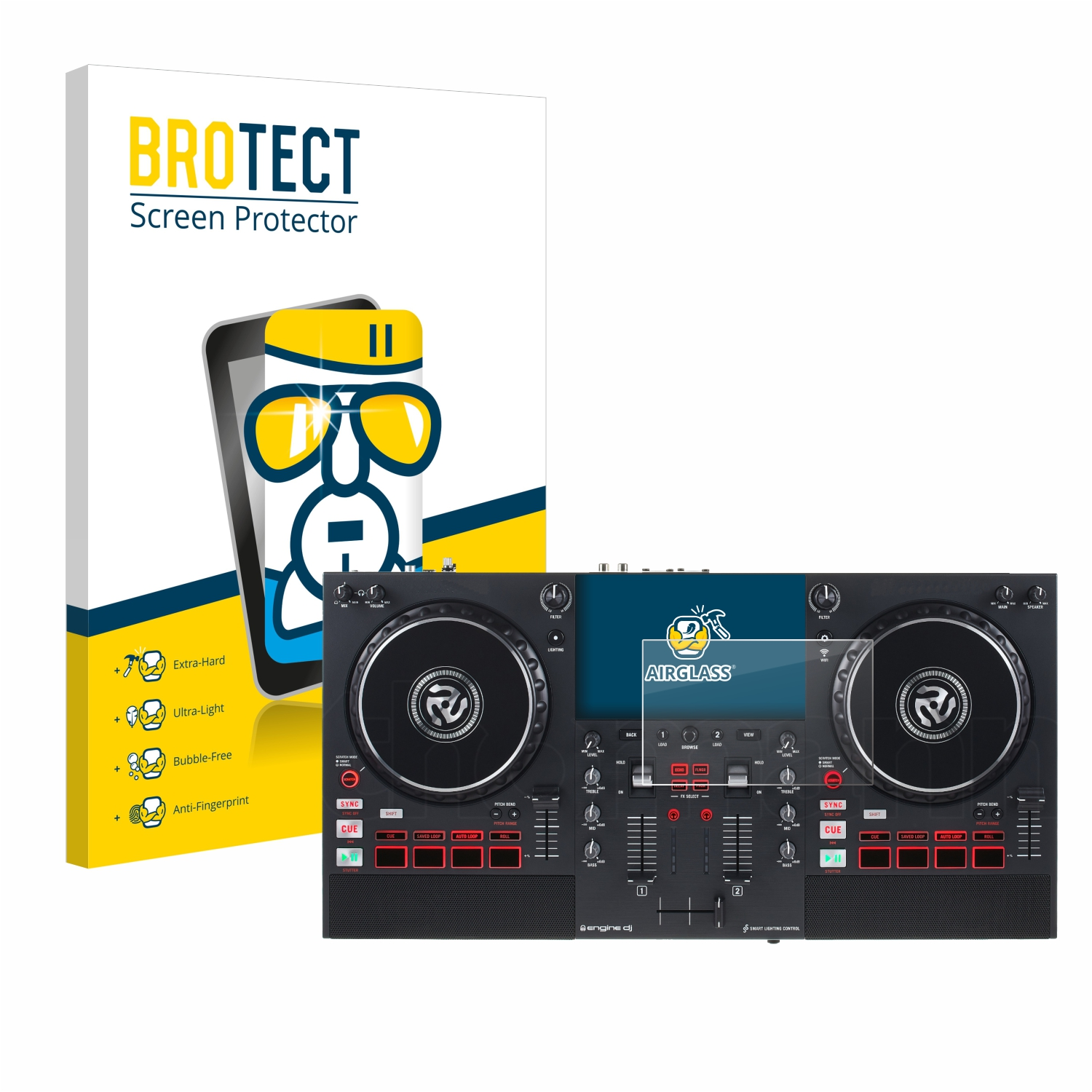 Numark Mixstream Pro+) BROTECT Airglass Schutzfolie(für klare