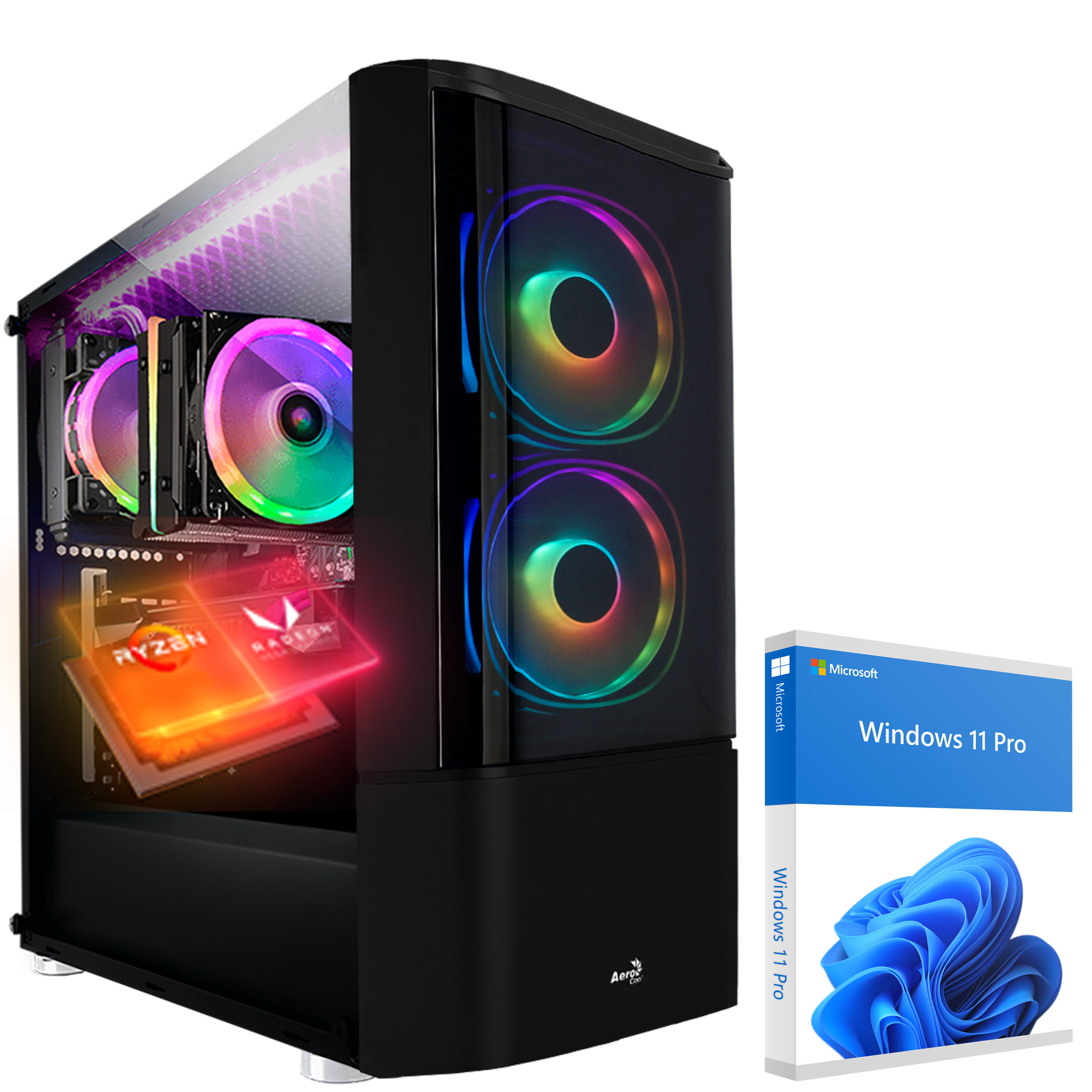 KRAFTPC AMD Ryzen5 4600G, Windows Vega Radeon™ Ryzen™ RAM, Gaming 1000 Prozessor, 5 PC 11 GB HDD, SSD, Pro, 16 AMD GB 500 mit AMD GB