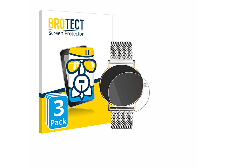 BROTECT 3x Airglass klare Schutzfolie(für Liebeskind LT-0104-MQ) | Smartwatch Schutzfolien & Gläser