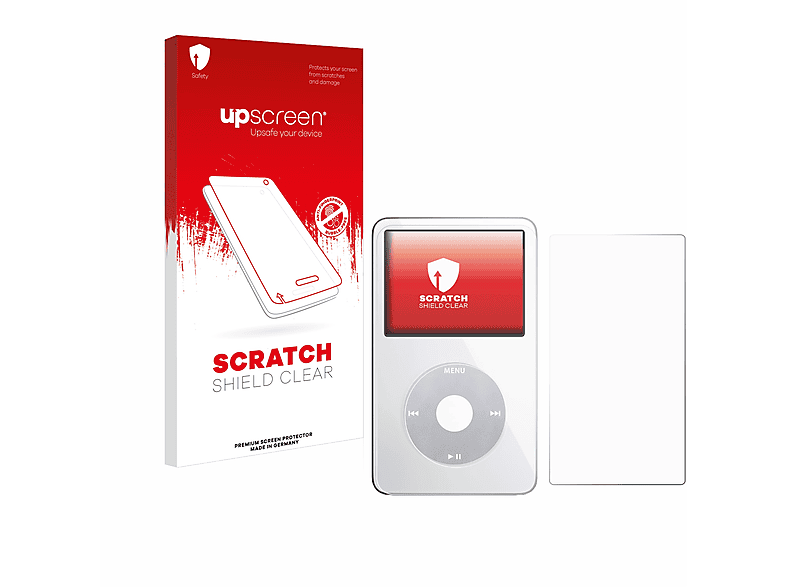 klare (Display+Rückseite)) Schutzfolie(für Kratzschutz Classic UPSCREEN Video iPod Apple