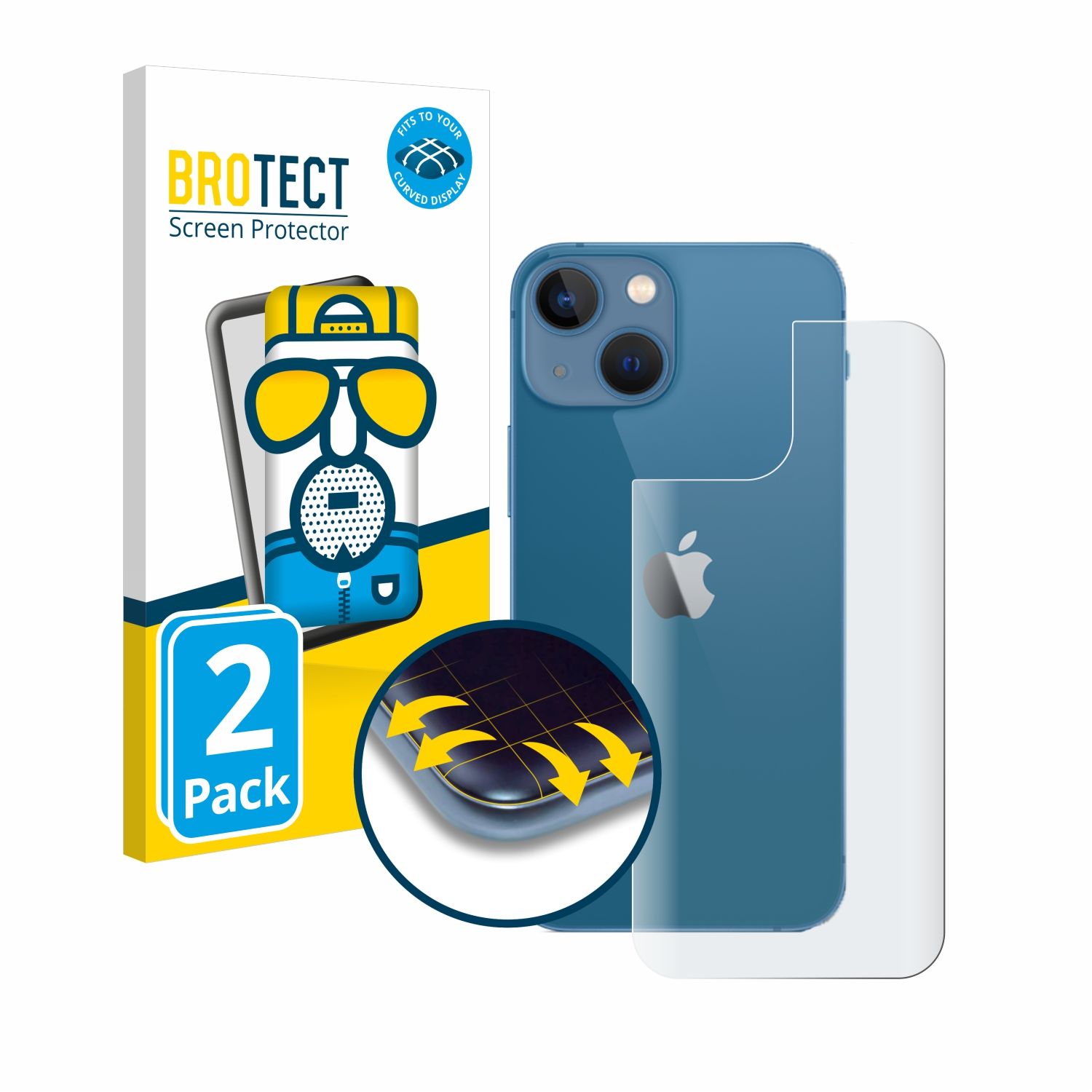 BROTECT 2x Flex Schutzfolie(für matt Full-Cover Curved Apple 13 3D mini) iPhone