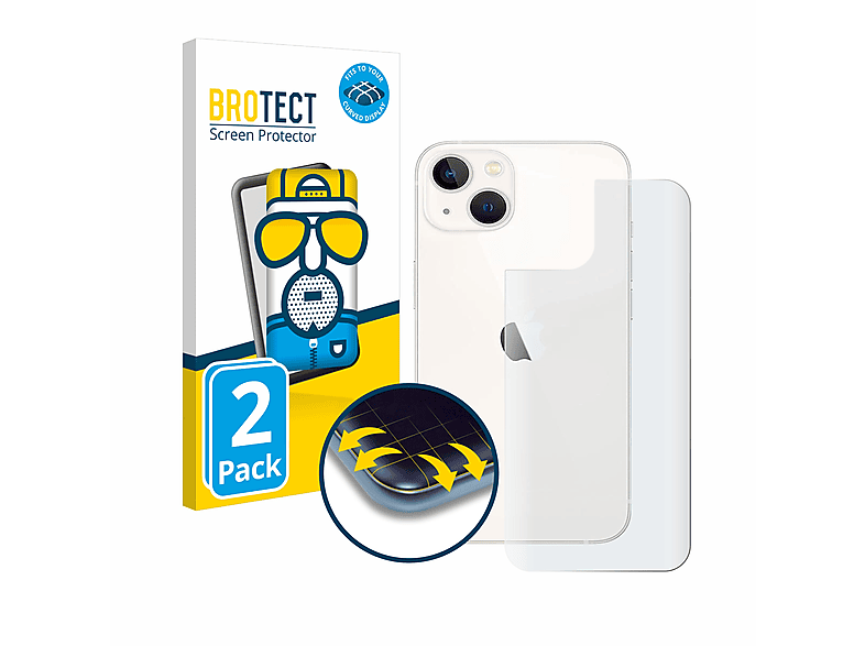 Full-Cover BROTECT Flex matt 2x Apple 13) Schutzfolie(für Curved 3D iPhone