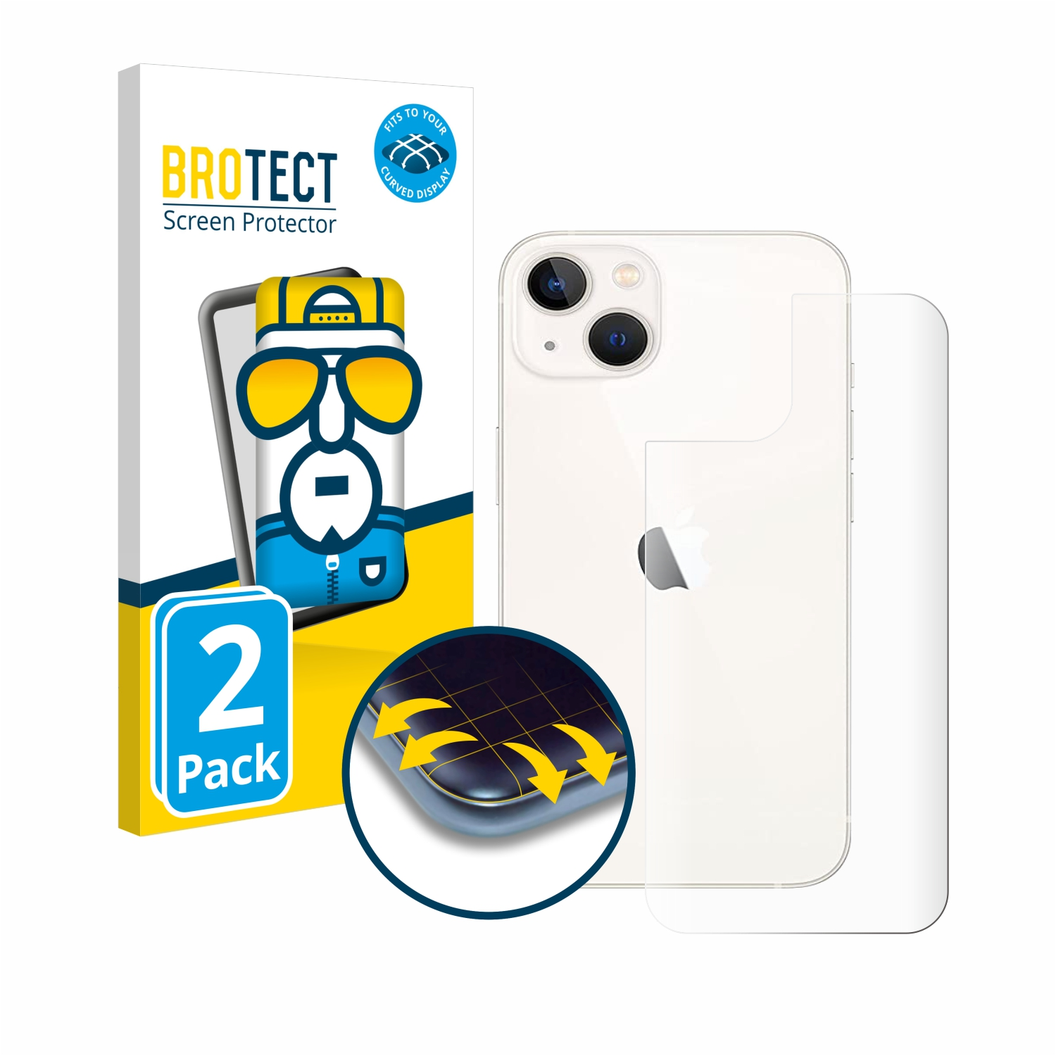 BROTECT 2x Flex Full-Cover 13) Schutzfolie(für 3D Apple iPhone Curved