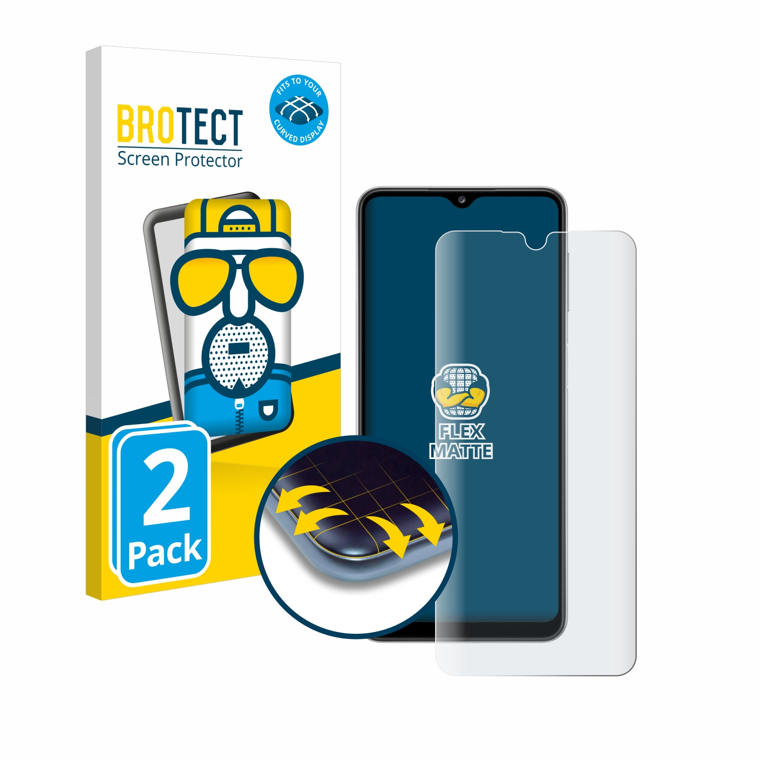 BROTECT 2x Flex matt Full-Cover A32 Curved Galaxy Samsung 5G) 3D Schutzfolie(für