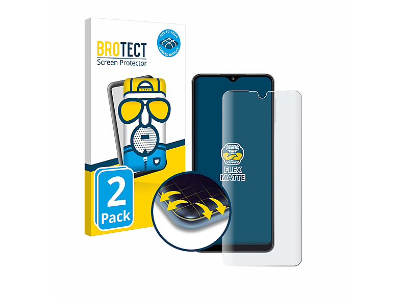 BROTECT 2x Flex matt Full-Cover 3D Samsung A32 5G) Curved Galaxy Schutzfolie(für
