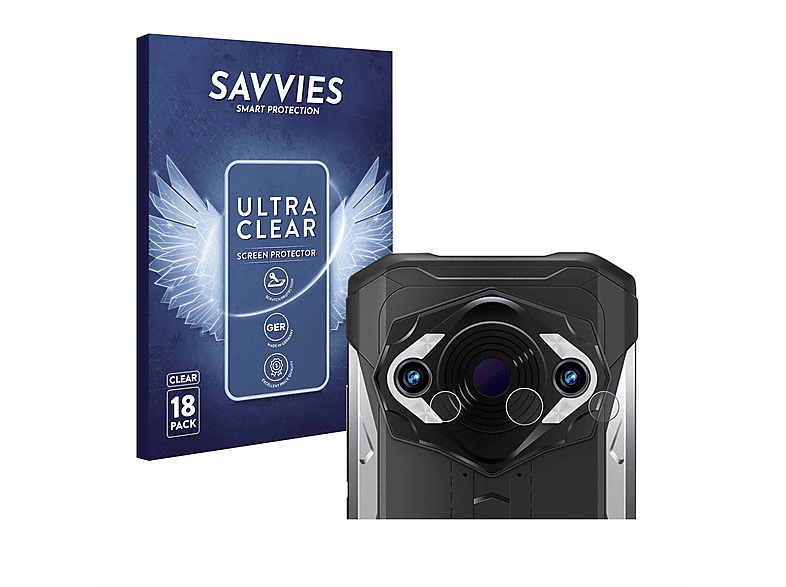 SAVVIES 18x klare Schutzfolie(für Doogee S98 Pro (NUR Kamera))