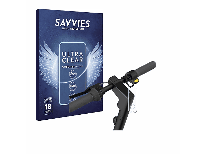 SAVVIES 18x klare Schutzfolie(für Segway Ninebot KickScooter MAX G2D)