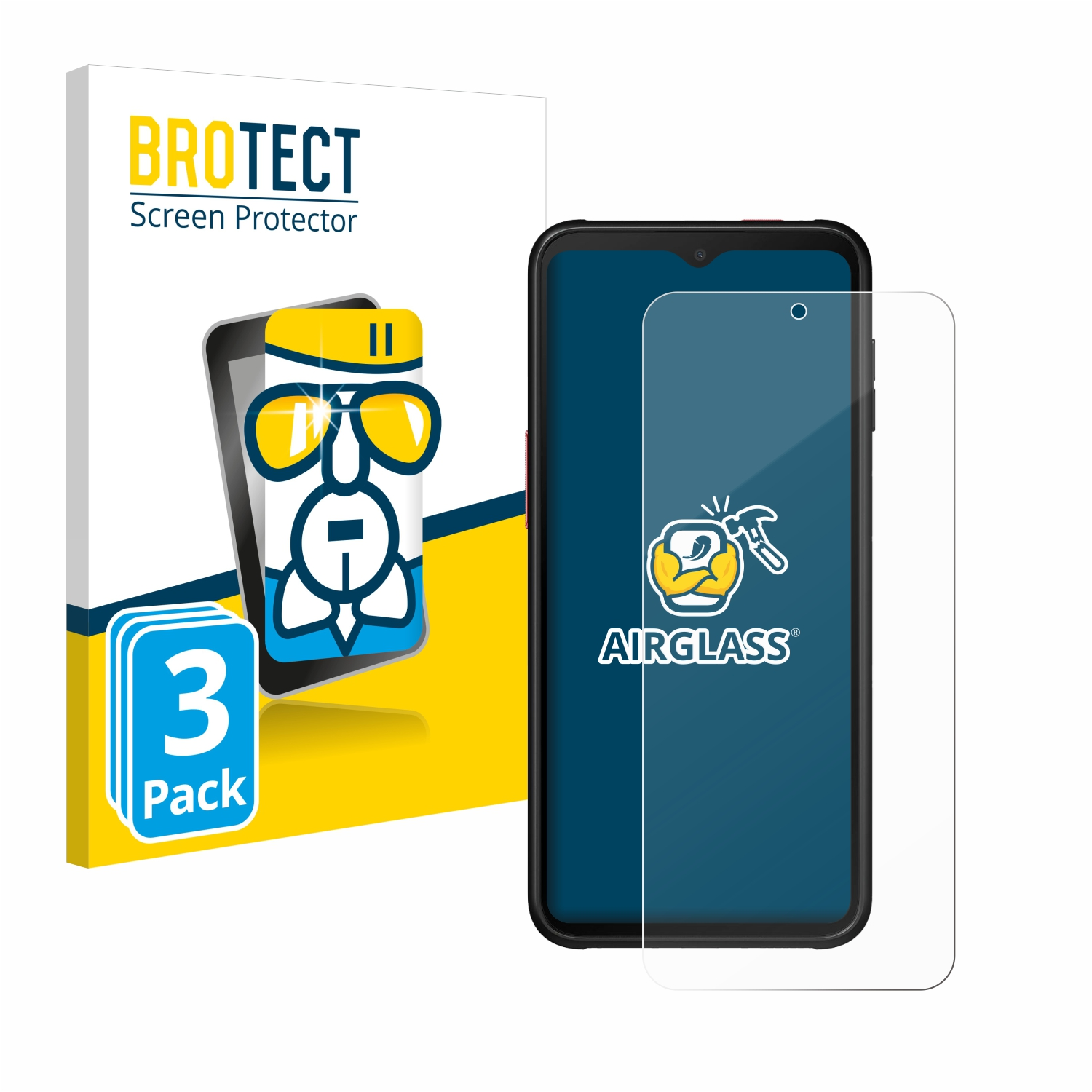 BROTECT 3x Airglass klare Schutzfolie(für 6 Edition) Samsung Enterprise Xcover Galaxy Pro