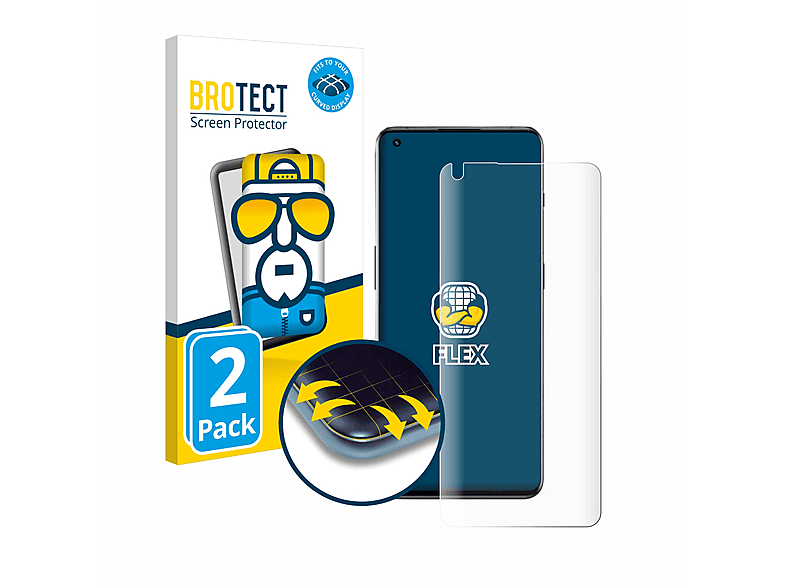 BROTECT 2x Flex Full-Cover 3D Curved Schutzfolie(für OnePlus 10 Pro 5G (case-friendly))