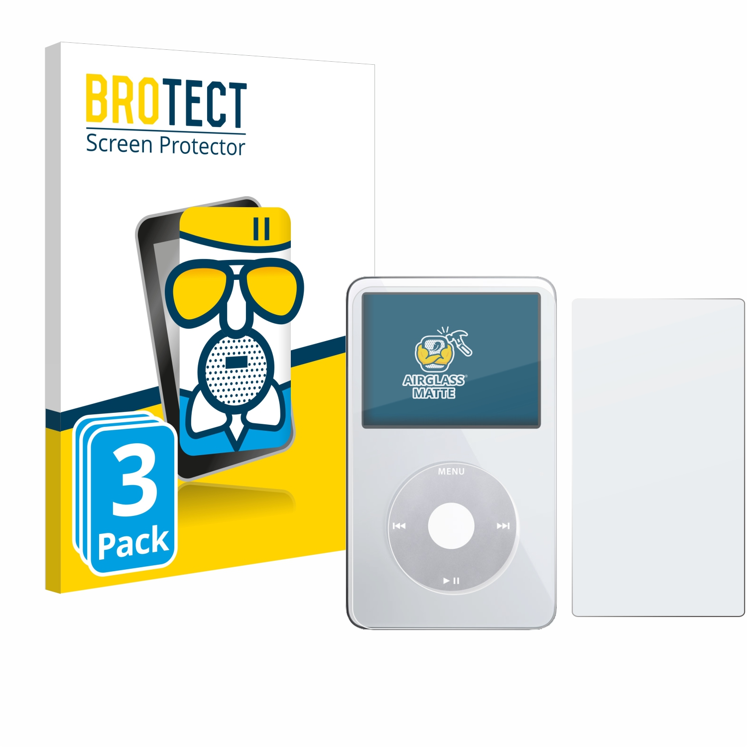 BROTECT 3x iPod Classic Schutzfolie(für Airglass Video (Display+Rückseite)) matte Apple
